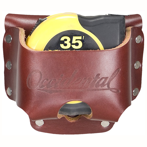OCCIDENTAL 5137 RED LEATHER BELT WORN HIGH MOUNT TAPE HOLDER